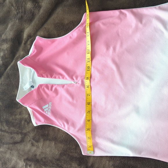 Adidas Pink Gradient Sleeveless Golf Polo - Picture 6 of 7